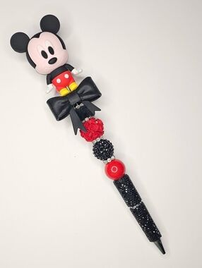 Hand Crafted Black and Red Decorative Character Pen